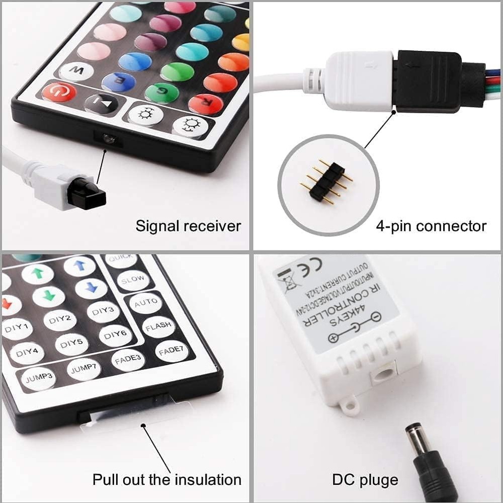 44 Key IR Remote Controller Kit - Wireless Rectifier Control Box & DC 24V 3A ...