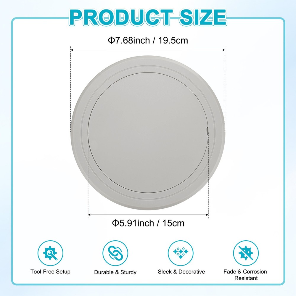1-Pack Access Panel for Drywall, 6x6 Inch Round Plastic Removable [Gray]