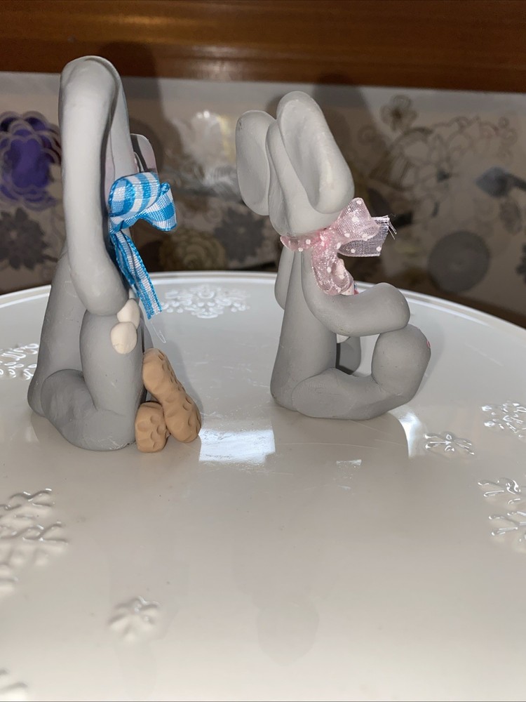 Handmade Clay Elephants- Cute. Excellent Condition- MISC-3
