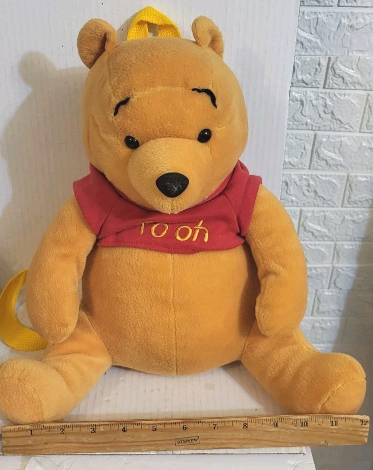 VTG Disney Winnie The Pooh Disney Plush Mini Backpack Toy 12" Zip Up Holder