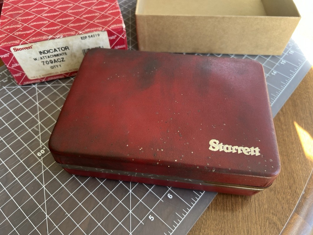 Starrett Dial Test Indicator 709 ACZ w/ Attachments Kit, Papers, Case and Box