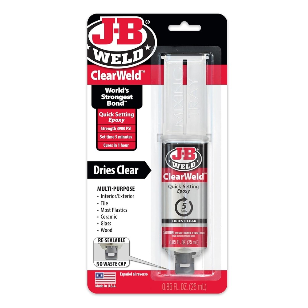 Versatile ClearWeld Epoxy Syringe - Fast 25ml Bonding Solution for All Surfaces
