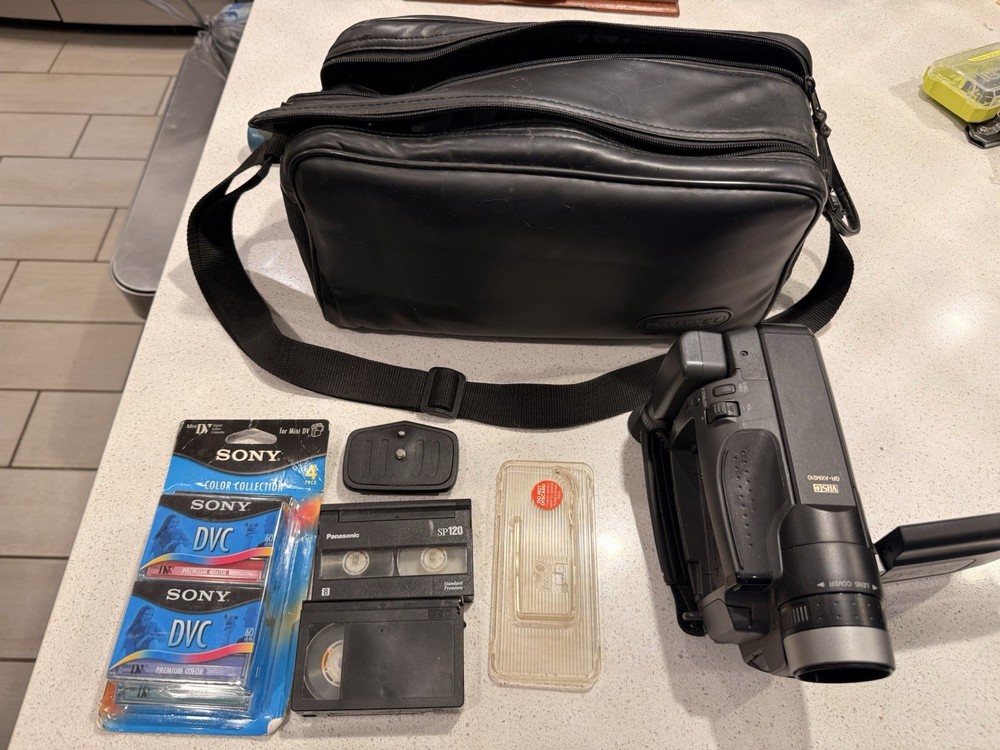 JVC Compact VHS Camcorder Bundle w/ Bag & Tapes | No Battery | Untested AS-IS