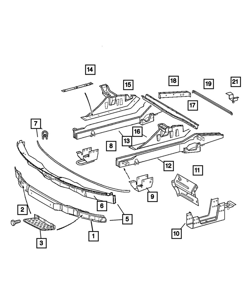 Genuine Mopar Front Side Rail Reinforcement Left 5117693AA