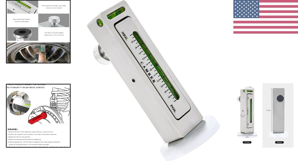 Adjustable Magnetic Gauge Tool for Precision Wheel Alignment - Durable & Compact
