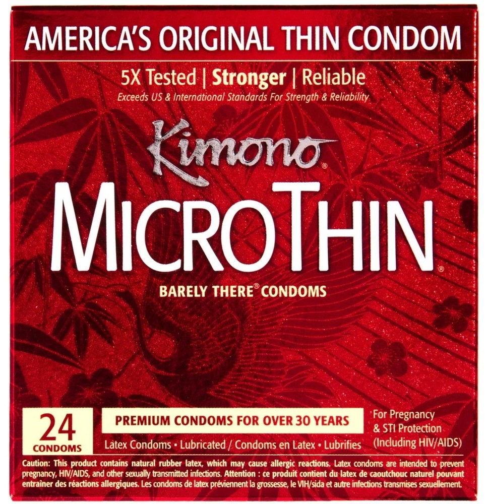 Kimono MicroThin Condoms - Straight Sided - 24 count