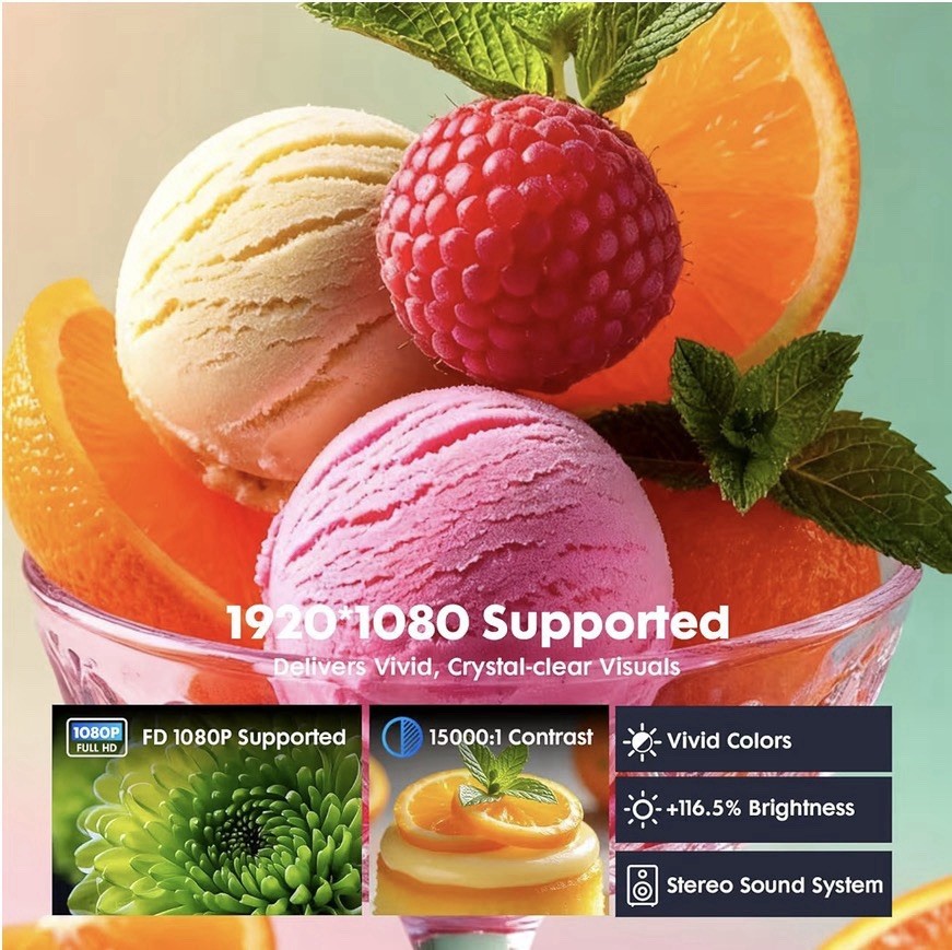 Smart Portable Mini Projector with WIFI and Bluetooth Compatible with Androids