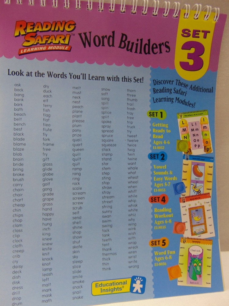 Reading Safari Learning Module & Book Educational Insights Word Builders