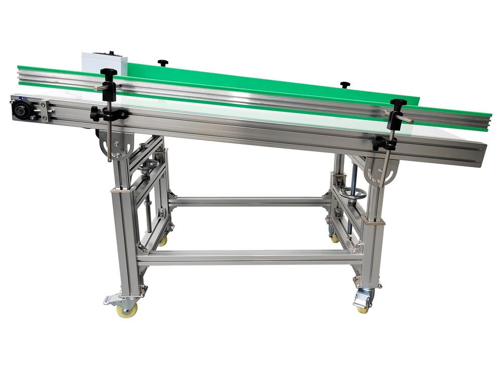 59"Length 19.7" Width White PU Conveyor Machine Adjustable Height 110V 120W