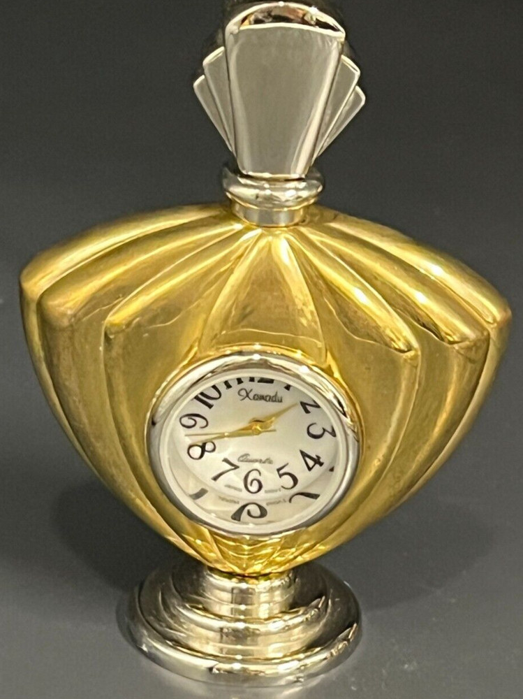 Perfume Bottle 2 Tone  Mini Gold Clock Xanadu Quartz Clock