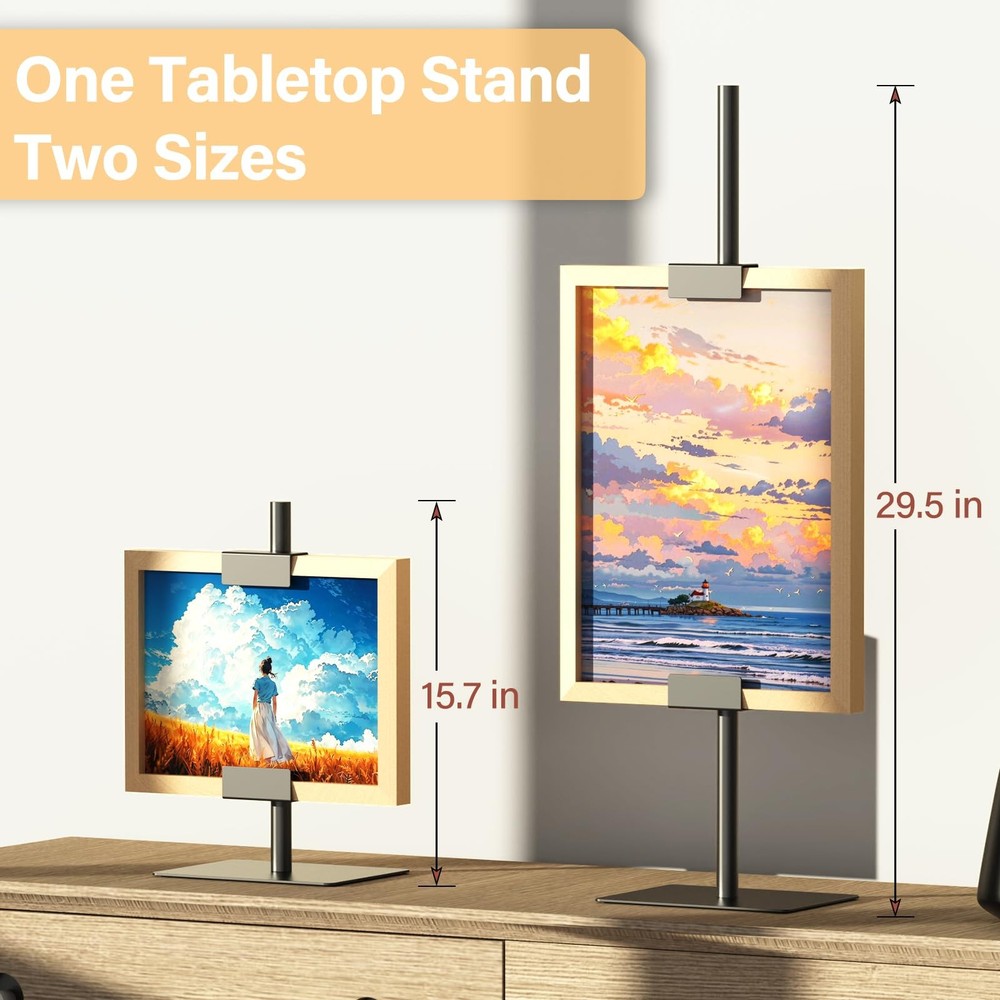 1PCS Tabletop Picture Frame Stand,Heavy Metal Base Adjustable Size Table Ease...