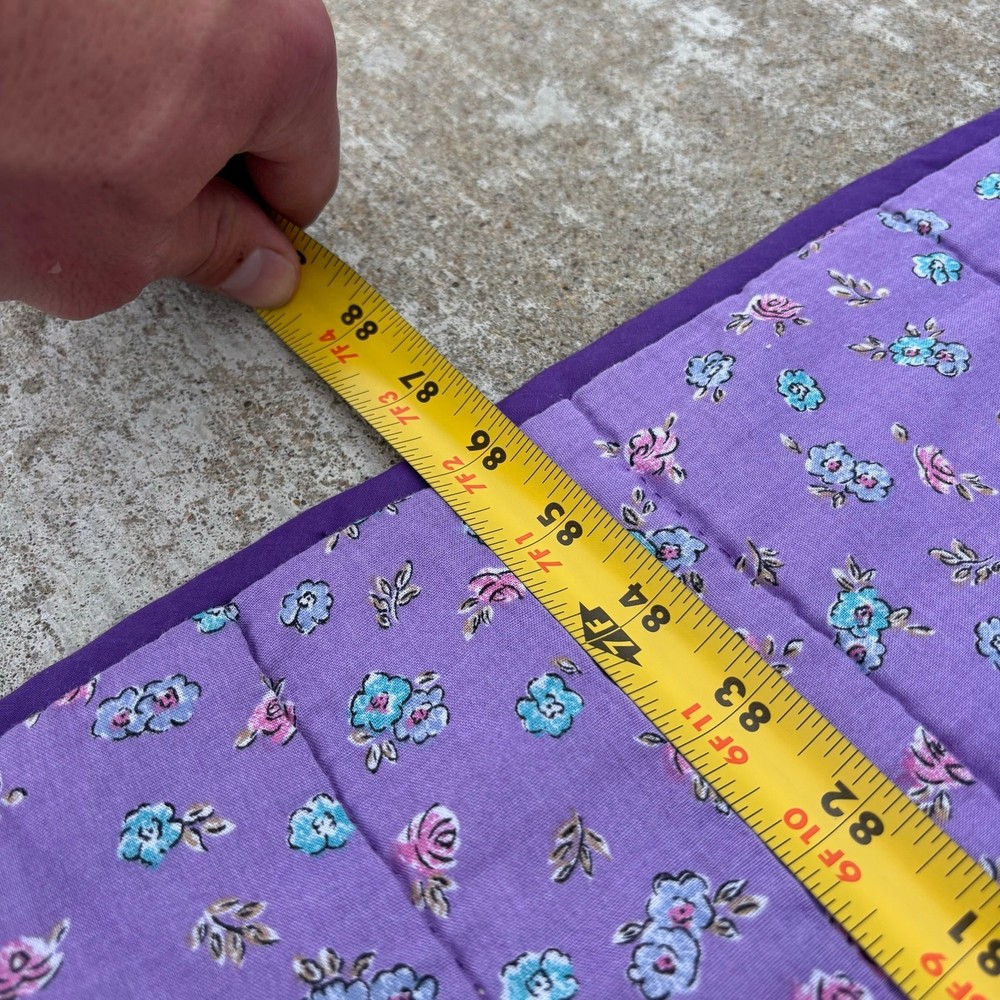 Vtg Patchwork Block Quilt Windmill Pattern 86”x99” Hand Made Cotton Purple