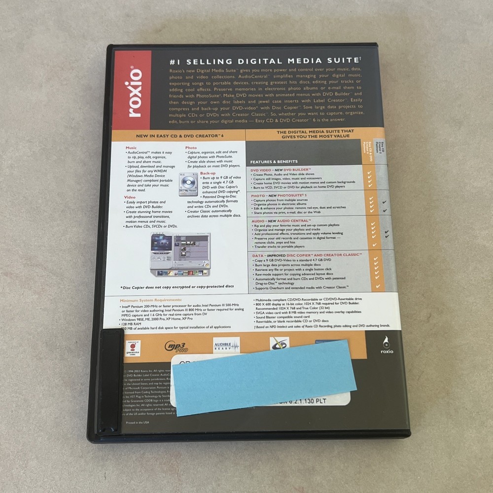 Roxio Easy CD & DVD Creator 6 Platinum Edition With Key