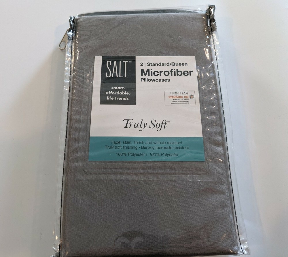 SALT™ Microfiber Standard/Queen Pillowcases in Gray
