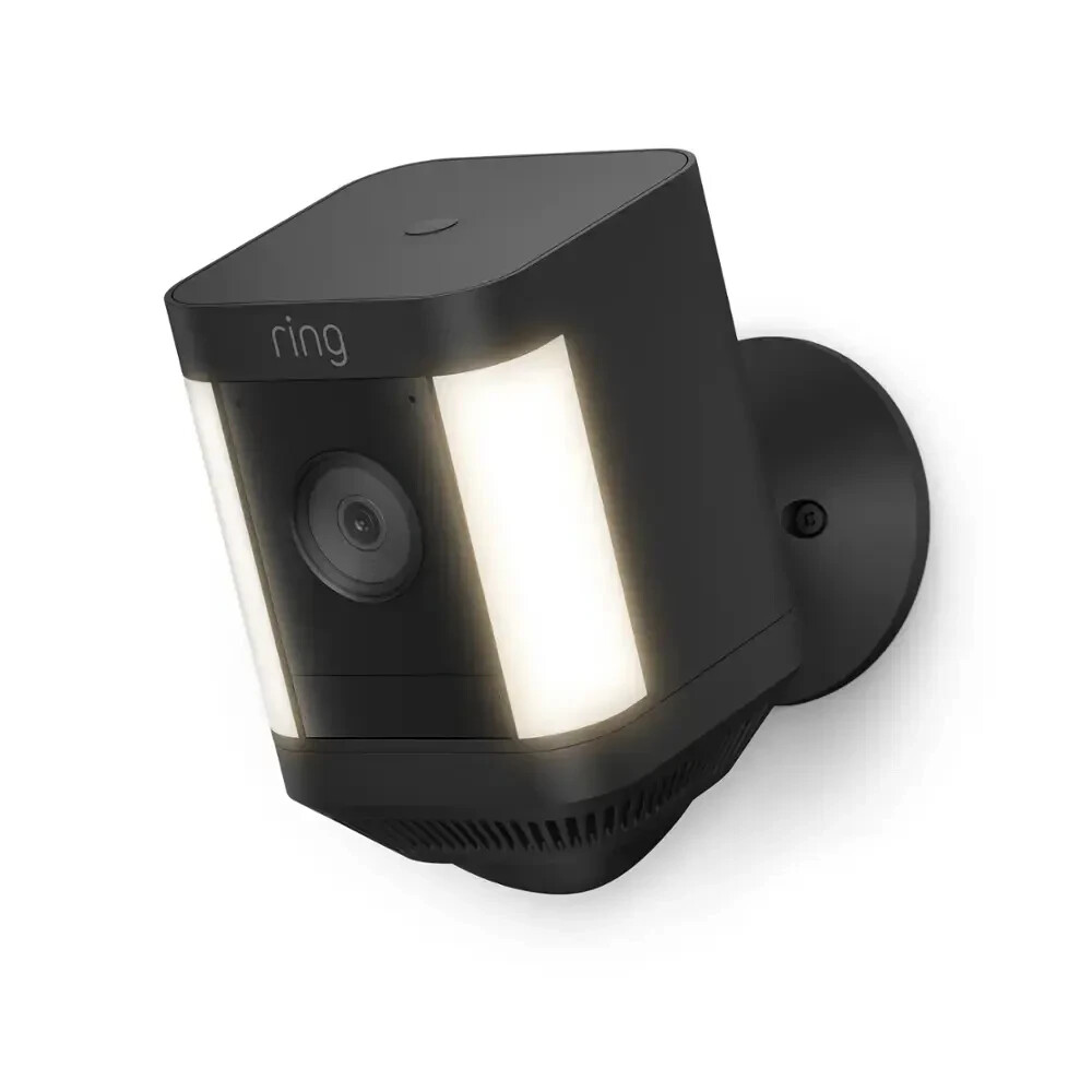 Ring Spotlight Cam Plus Wireless Battery Security Camera with Solar Panel Black