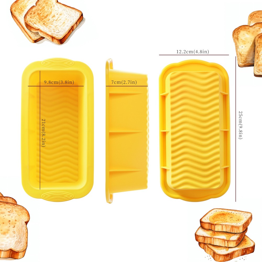 3PCS Silicone Bread Loaf Pan: Non-Stick Easy Release Dishwasher Safe