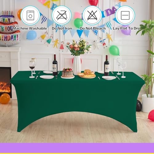 2 Pcs 6FT Table Cloth for Rectangle Table - Tablecloth 70" x 30"-2 pack Green