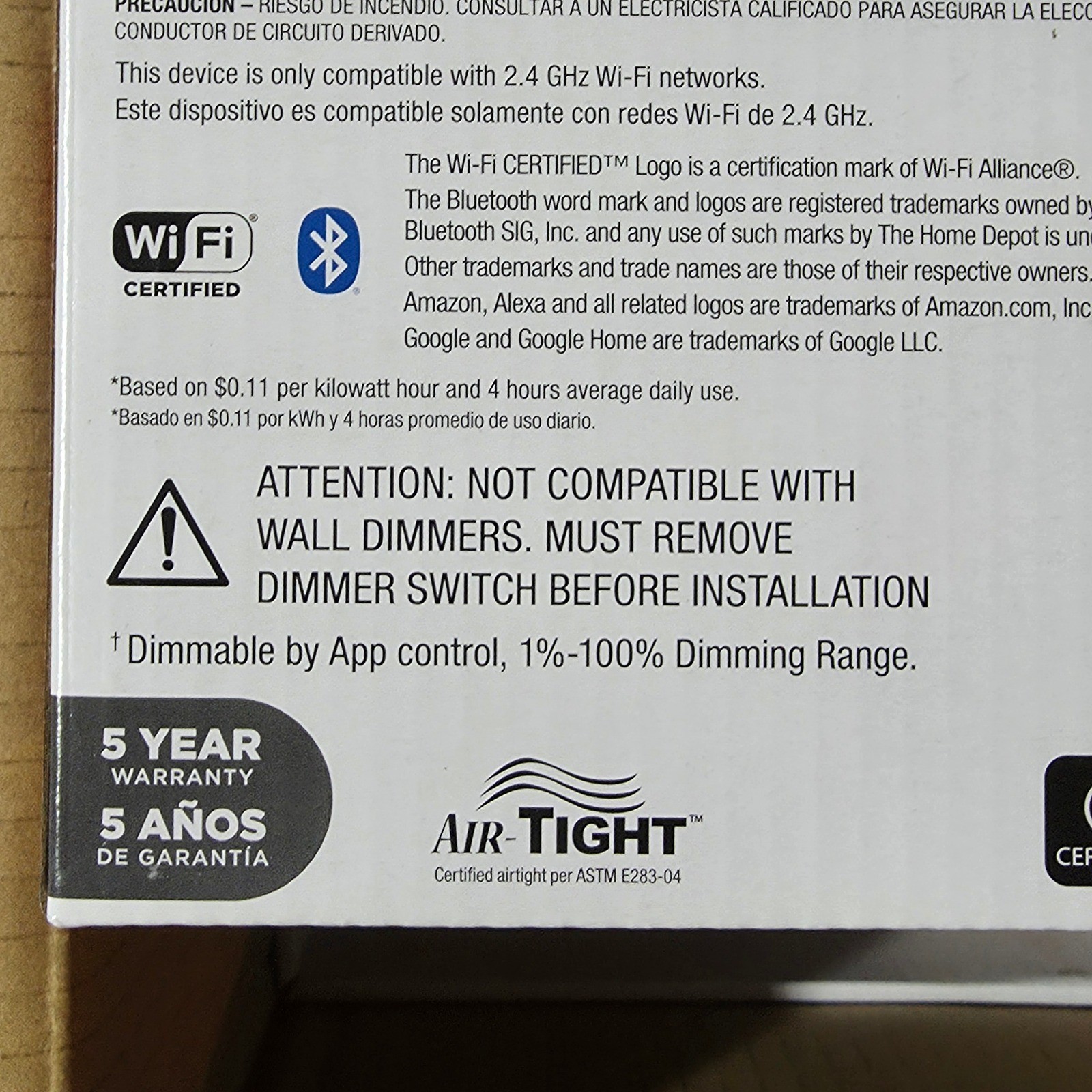 4 pk Commercial Electric Smart 5/6 in LED Recessed Trim White 538561010 Hubspace