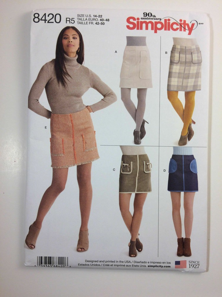 Simplicity Sewing Pattern 8420  Misses' Skirts in Two Lengths with Pockets & ...