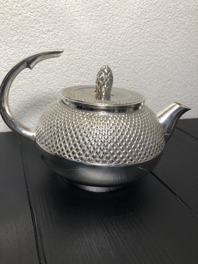 Vintage Silver Plated Tea Pot With Handle Made in India