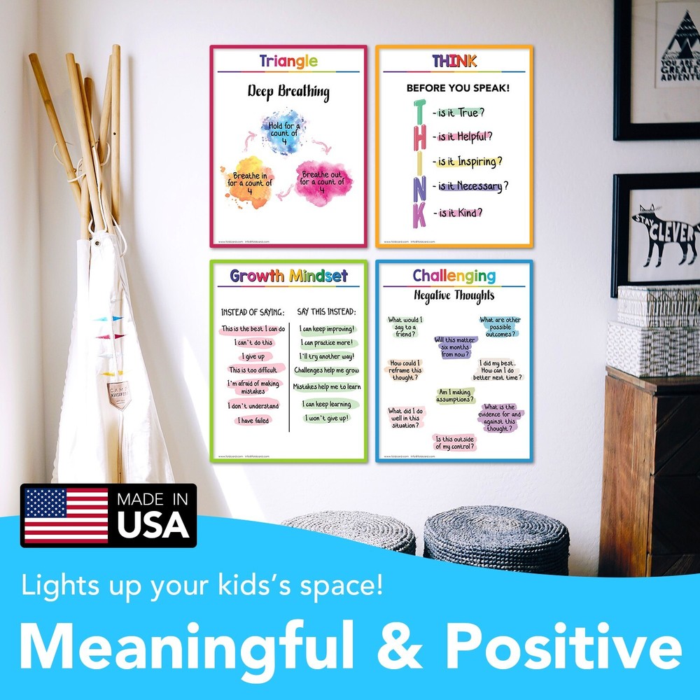 Calming Corner Educational Poster Learning Chart Bundle for Classroom – 8.5 x 11
