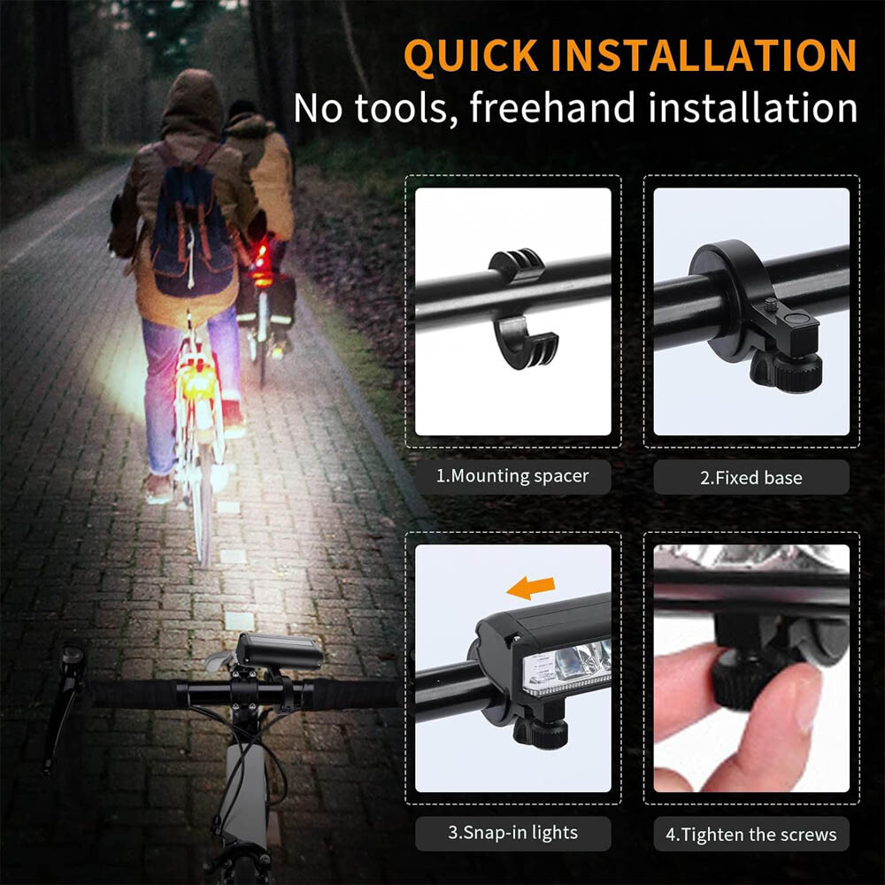 Waterproof Super Bright LED Bike Light USB Rechargeable Bicycle Front Headlight