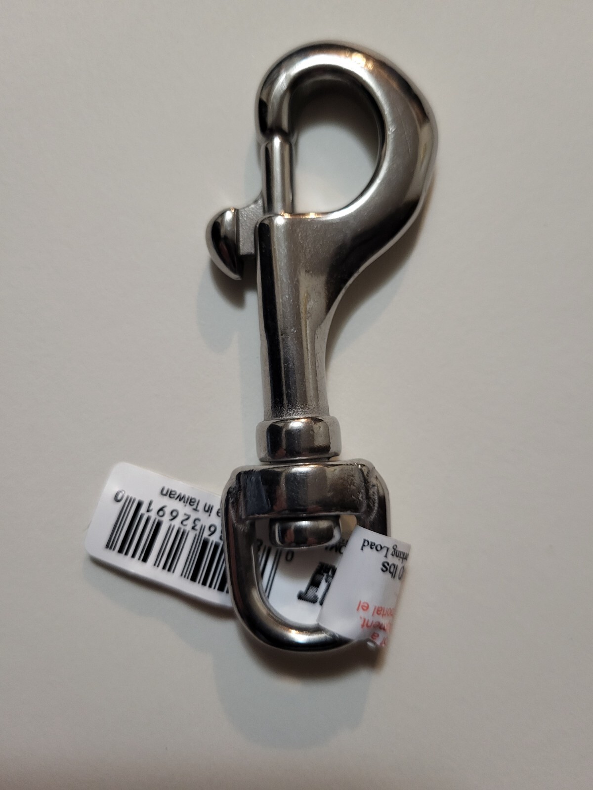 3 3/8" Stainless-steel snap hook with 1/2" Eye. reins, strap repair, lunge line