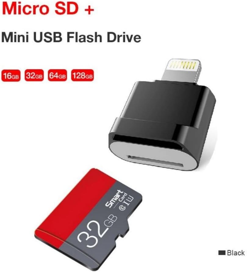 Lightning to Micro SD Card Reader for iPhone iPad, MFi Certified iOS 13+