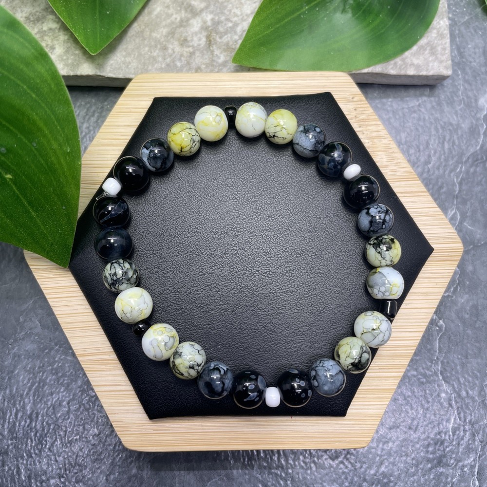 Handmade Bead Beaded Stackable 8” Plus Stretch Bracelet New Free Ship C1250