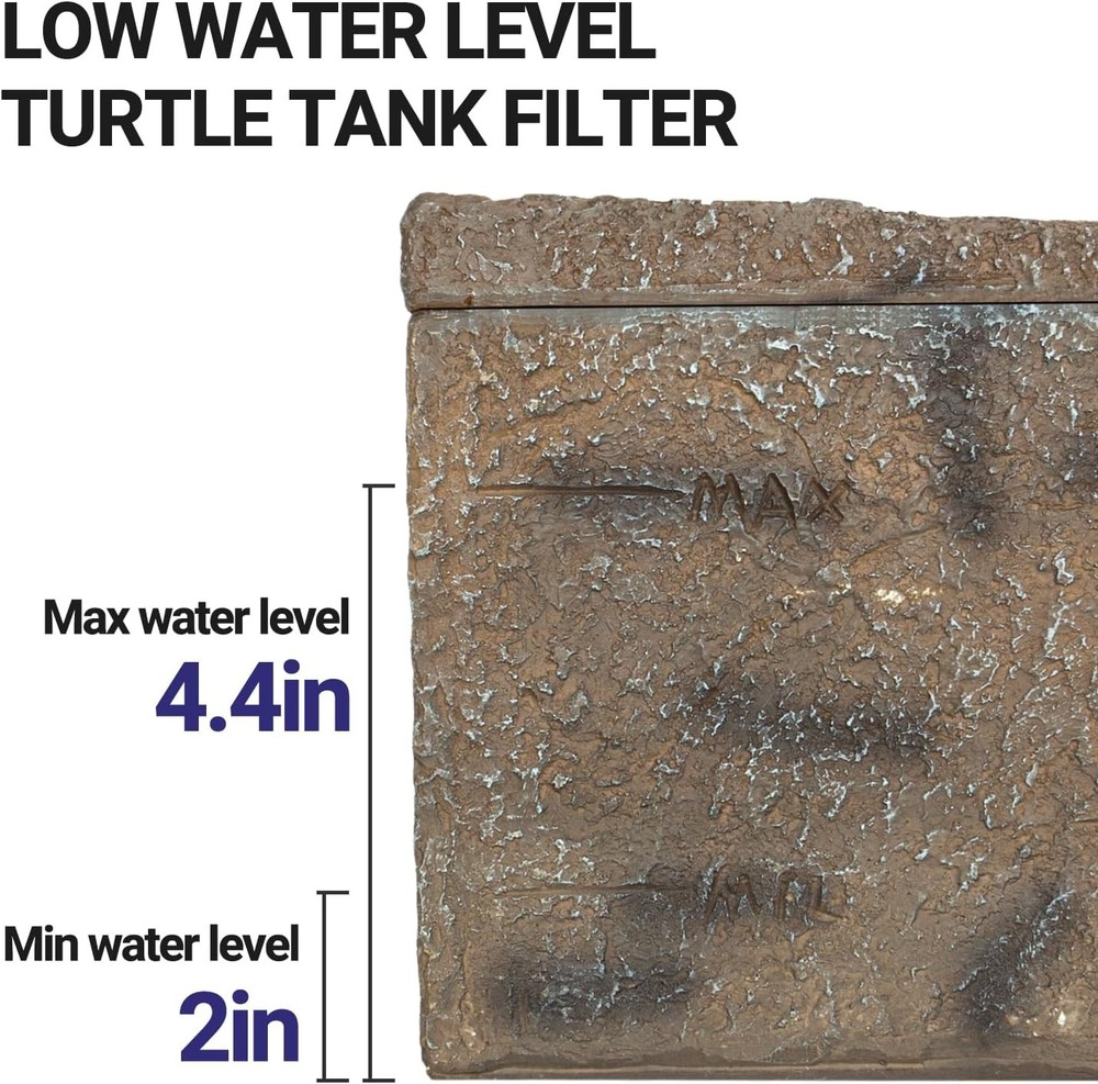Turtle Tank Filter, 120GPH Turtle Filter Basking Platform with Detachable Bridge