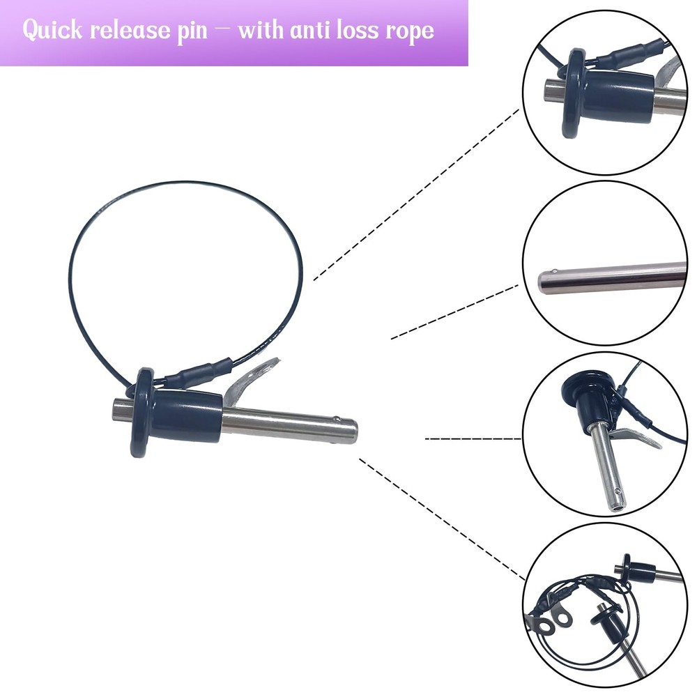 2Pcs 304 Stainless Steel Ball Locking Pins, Push-Button Locking Quick Release...