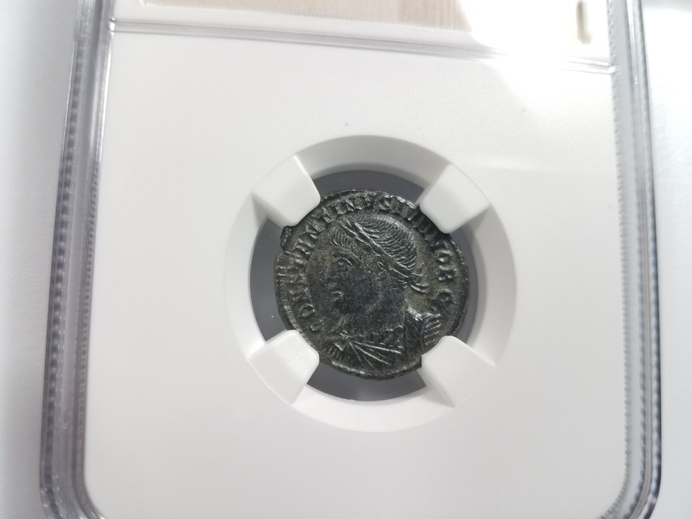 Constantine II Roman Empire Nummus NGC AU Camp Gate Castle Keep Ancient Caesar