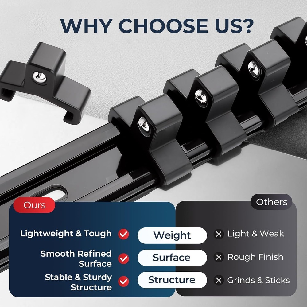 High-Compatibility 9-Piece Socket Organizer – ABS Tool Storage Solution
