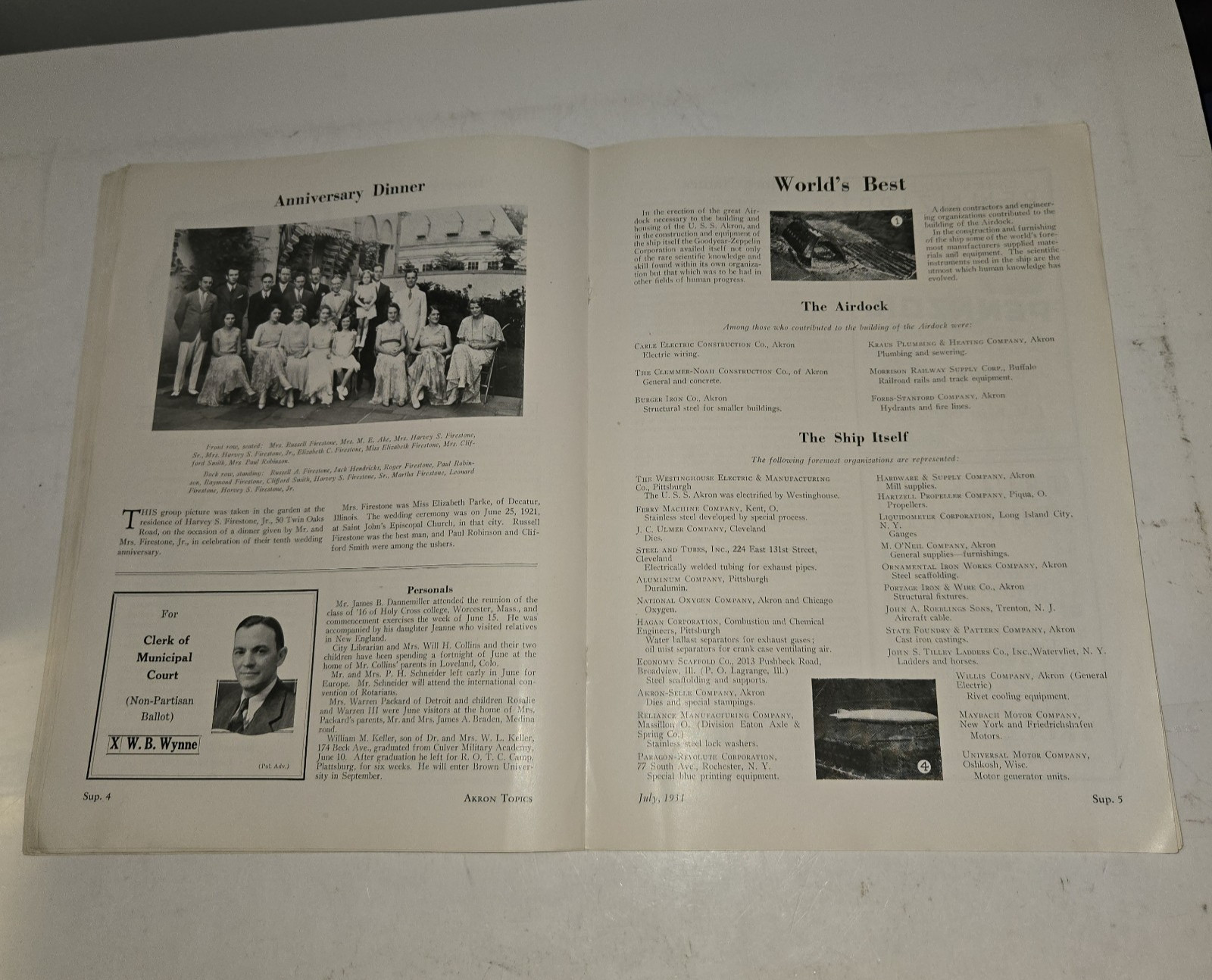 1931 Akron Topics ZRS-4 USS Akron Airship Magazine Rare Ohio Goodyear History