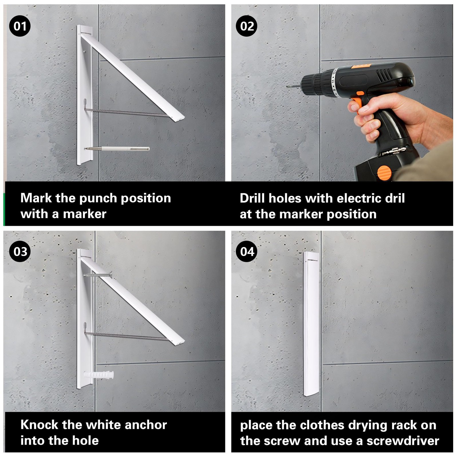 Ithywat Retractable Clothes Drying Rack，Space 0.4*1.57*14.37inches, White