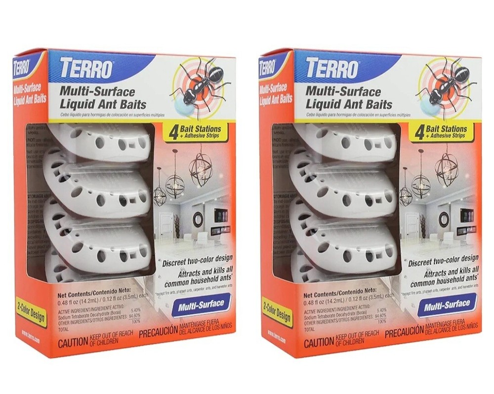 Terro Multi-Surface Liquid Ant Baits, Bait Station & Adhesive Strips ~ 2 Pack