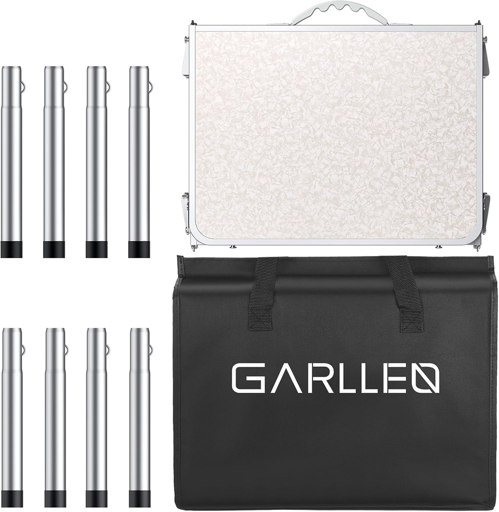 Folding Table for Camping, 3-Adjustable Height Lightweight Folding Picnic Table