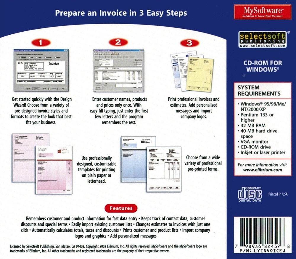 My Software Invoices MySoftware - Prepare in 3 Easy Steps PC Software Sealed New