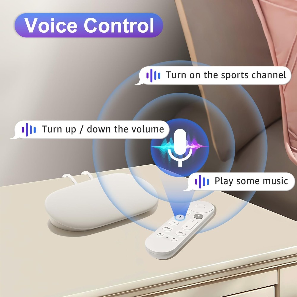 Voice Replacement Remote Control for Google Chromecast, White