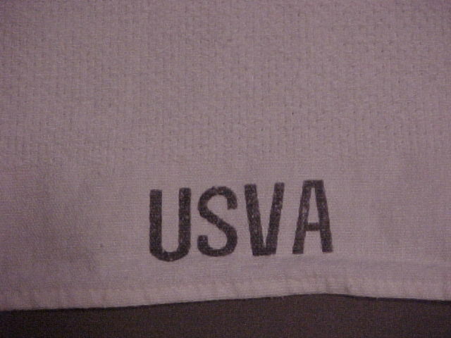 ORIGINAL, VG Cond. WHITE Veterans Admin. Hand Towel As Used In VA Hospitals