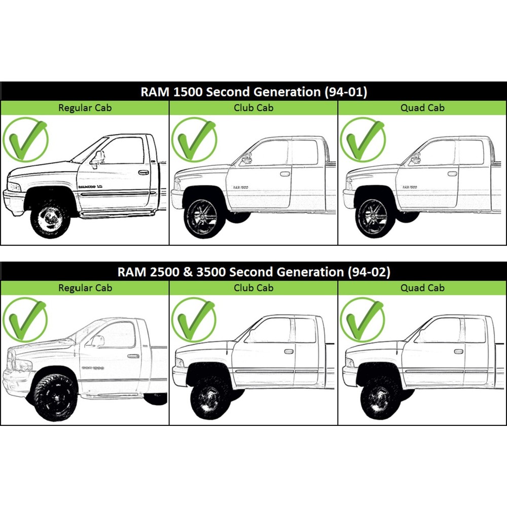 Door Handle Set For 1994-2001 Dodge Ram 1500 Front Outer Chrome 2Pc