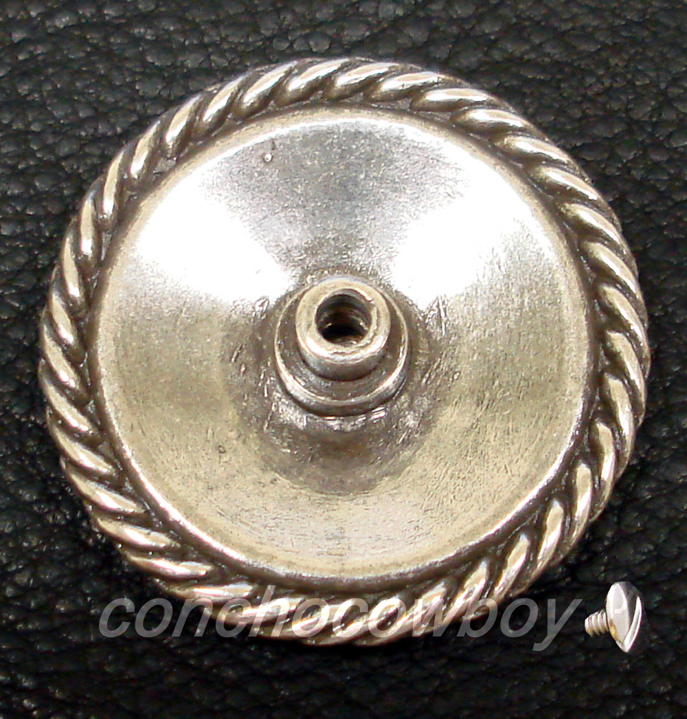 WESTERN LEATHERCRAFT HORSE TACK ANTIQUE ENGRAVED GOLD ROPE EDGE CONCHO screwback