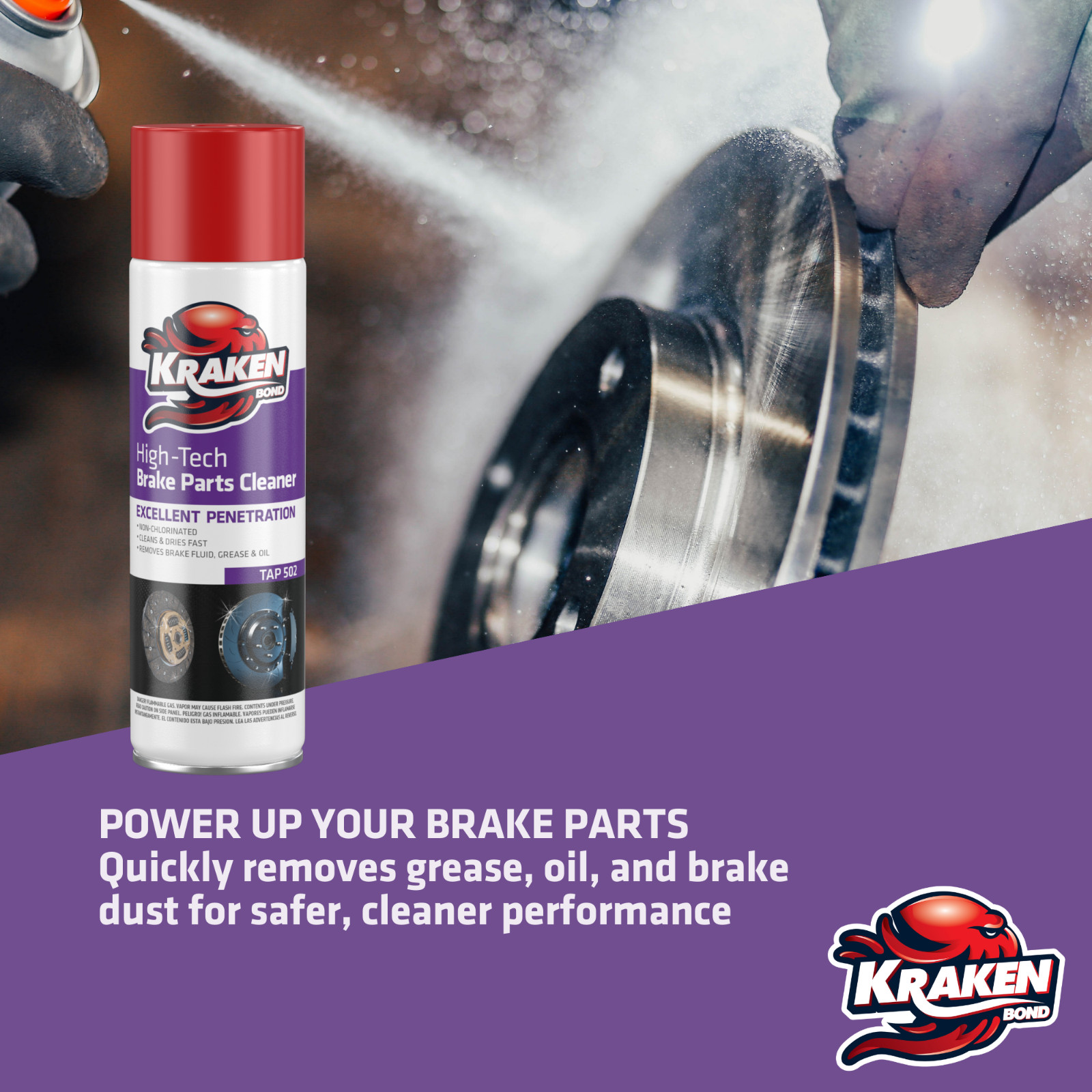 Kraken Bond Brake & Clutch Cleaner Spray 12.3 fl oz – 12 Pack