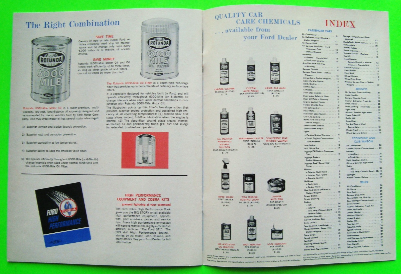 1966 FORD PERFORMANCE ACCESSORIES 32-pg CATALOG Brochure MUSTANG Bronco FAIRLANE
