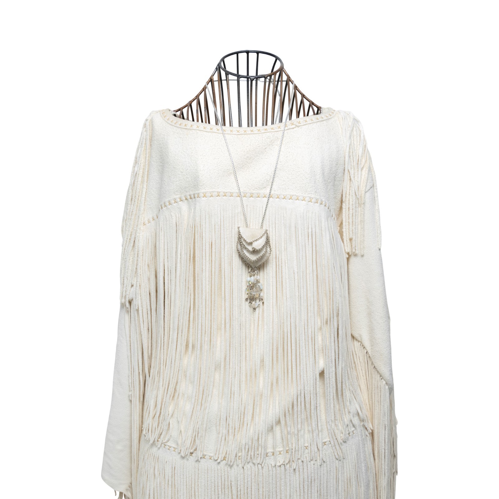 Puyallup White Deer Skin Dress and Moccasins