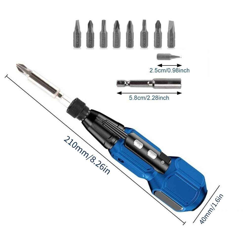 Rechargeable Cordless Electric Screwdriver Set LEDLight Mini Power Tool + BitsUK