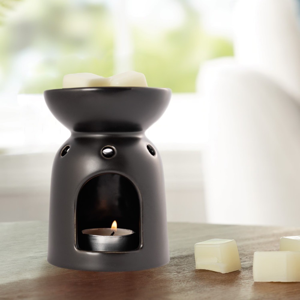 Ceramic Tealight Warmer, Black, 1 Pc