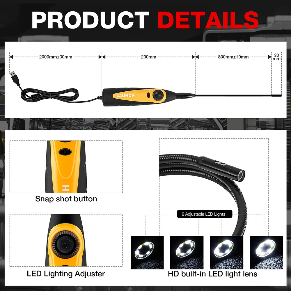 For X431 V VX431 OBD2 Scanner Video Scope Digital Inspection Camera Tool