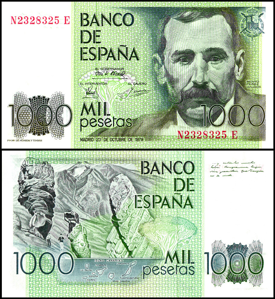 Spain 1000 Pesetas, 1979, P-158, UNC