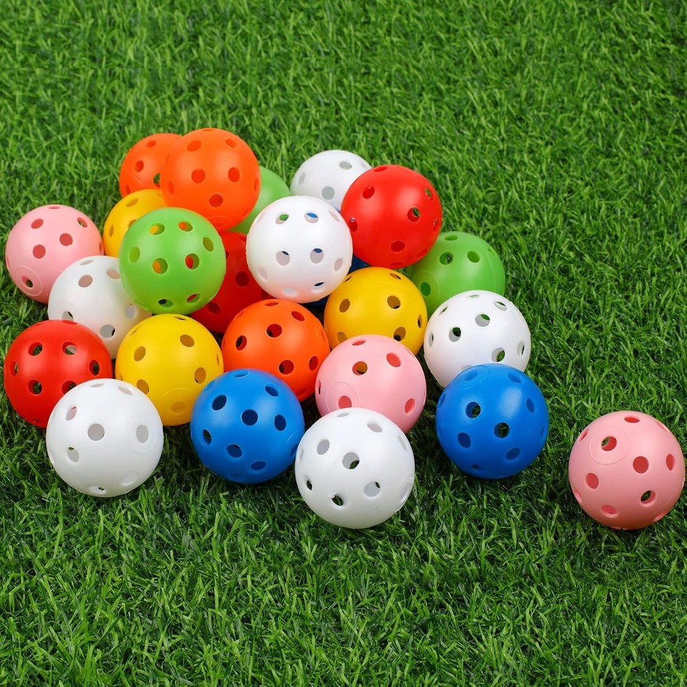 24 Pack Plastic Practice Golf Balls for Backyard Swing Practice Driving Range